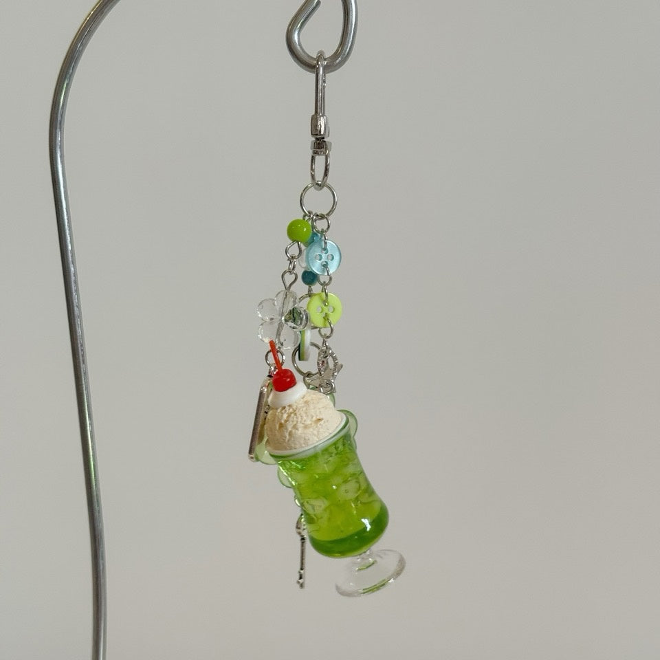 Green Cream Soda Clover Keychain