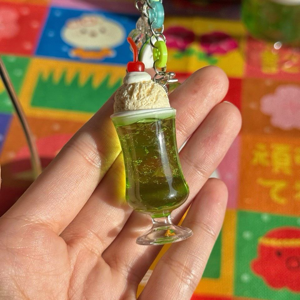 Green Cream Soda Clover Keychain